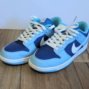 Nike Blue and White Sneakers Low-Top Casual